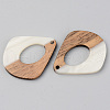 Opaque Resin & Walnut Wood Pendants RESI-S389-016A-C04-2