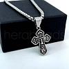 Ancient Greek Mythology Stainless Steel Religion Jesus Cross Pendant Punk Necklaces for Men FR7566-3