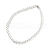 Glass Pearl Round Beaded Necklace for Men Women NJEW-JN03923-02-1