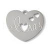 304 Stainless Steel Filigree Pendants STAS-E501-07P-1