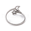 201 Stainless Steel Moon & Star Finger Ring RJEW-J051-28P-3