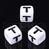 Acrylic Horizontal Hole Letter Beads X-PL37C9129-T-1