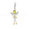 Glass & Acrylic Flower Angel Pendant Decorations HJEW-JM03329-04-4