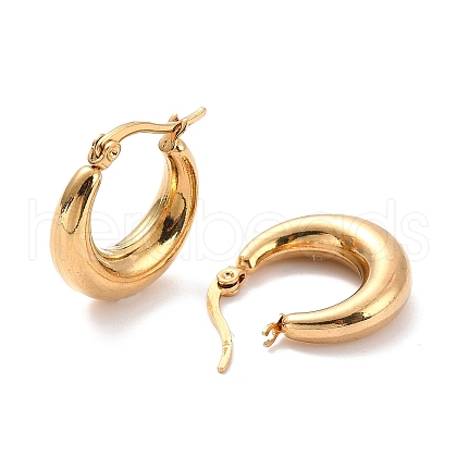 Vacuum Plating 304 Stainless Steel Chunky Hoop Earrings for Women EJEW-F280-06A-G-1