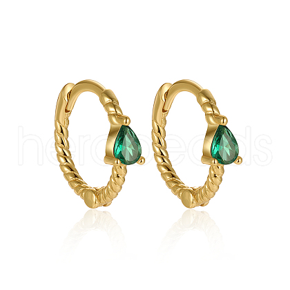 Simple S925 Sterling Silver Twisted Teardrop Hoop Earrings NS9884-4-1