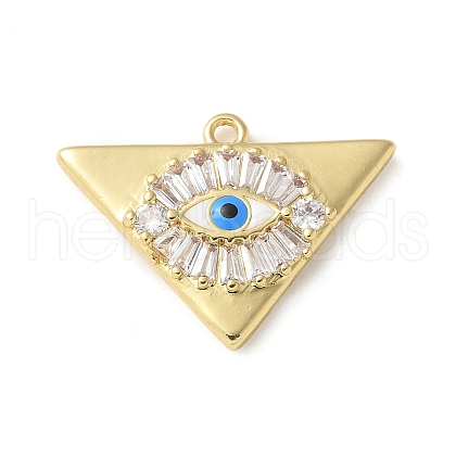 Rack Plating Brass Micro Pave Cubic Zirconia Enamel Pendants KK-P290-56B-G-1