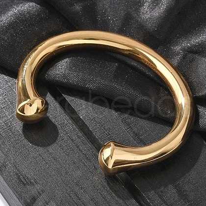 304 Stainless Steel Cuff Bangles BJEW-S161-07G-1