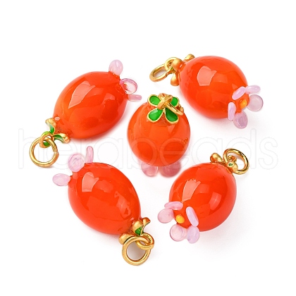 Handmade Lampwork Pendants LAMP-Z012-01G-05-1