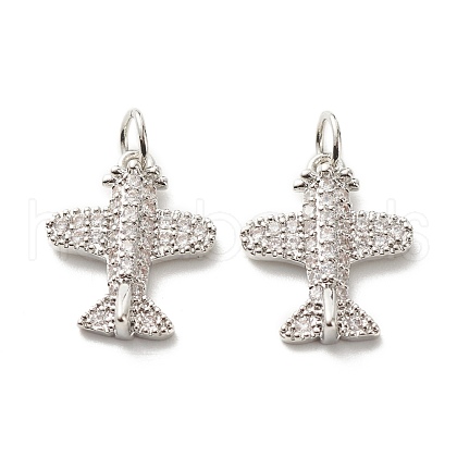 Eco-Friendly Brass Micro Pave Clear Cubic Zirconia Pendants KK-G405-13P-RS-1