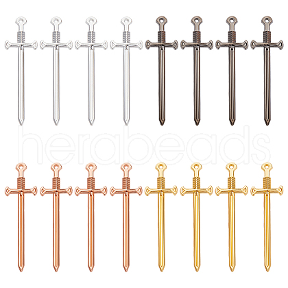 UNICRAFTALE 40Pcs 4 Colors Tibetan Style Alloy Big Pendants FIND-UN0016-13-1
