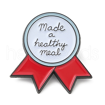 Word Made A Healthy Meal Dopamine Color Series Medal Enamel Pin JEWB-D018-01E-EB-1