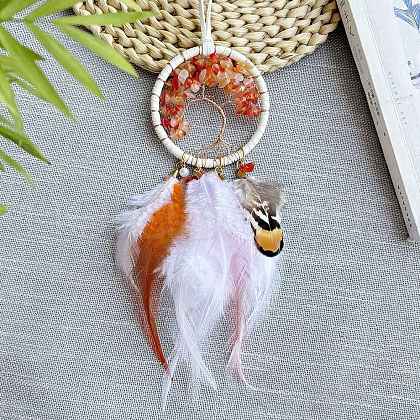 Woven Net/Web with Feather Pendant Decorations PW-WG7C0E0-02-1