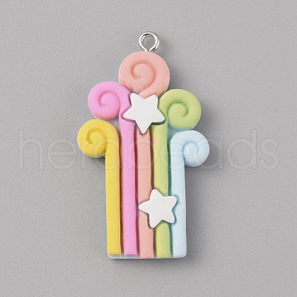 Opaque Resin Pendants RESI-CJC0011-32B-01-1