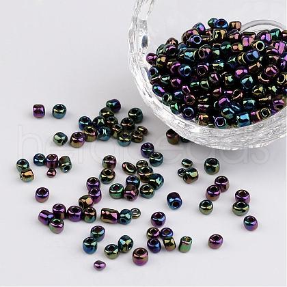 6/0 Electroplated Iris Round Glass Seed Beads X-SEED-A009-4mm-603-1