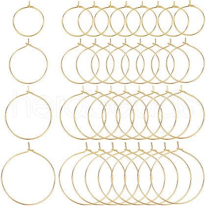 SOFPLATE 160Pcs 4 Style Brass Wine Glass Charm Rings KK-SP0001-33G-1
