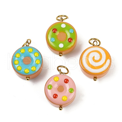 304 Stainless Steel with Handmade Lampwork Pendants STAS-Q352-01G-1