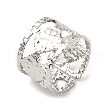 Non-Tarnish 304 Stainless Steel Open Cuff Rings RJEW-Z018-34P-1