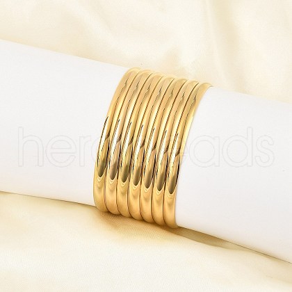 Fashion 304 Stainless Steel Buddhist Bangle Sets BJEW-L664-024C-G-1