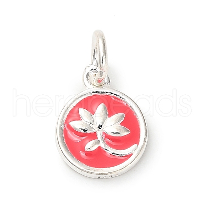 925 Sterling Silver Crimson Enamel Pendants STER-C014-01D-S-1