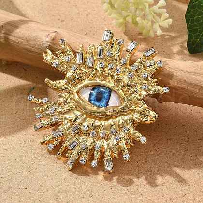 Alloy Rhinestone Open Cuff Rings RJEW-A057-03G-1
