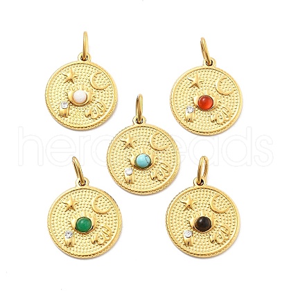 304 Stainless Steel Gemstone Pendants STAS-L283-50G-1