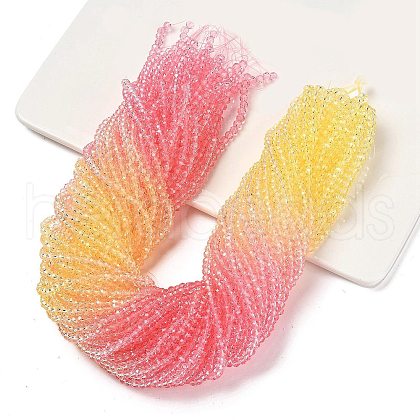 Transparent Painted Glass Beads Strands X1-DGLA-A034-T3mm-A09-1