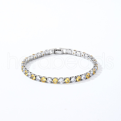 Brass Micro Pave Cubic Zirconia Slider Bracelets for Woman AW4162-2-1
