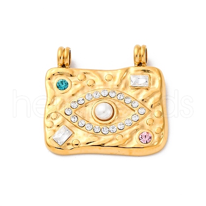 304 Stainless Steel Rhinestone Pendants STAS-I331-04G-1