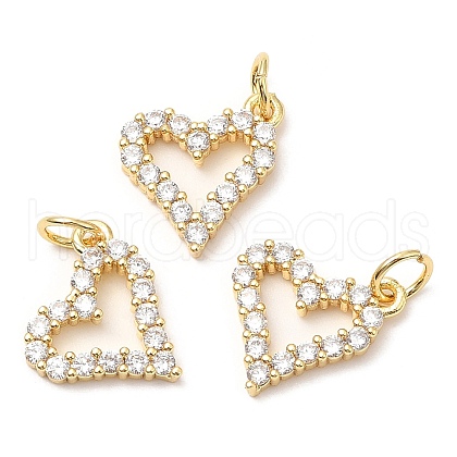 Rack Plating Brass Micro Pave Cubic Zirconia Pendants KK-A185-38G-1