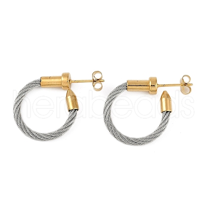 Ion Plating(IP) 304 Stainless Steel Twist Stud Earrings for Women EJEW-M023-05B-1