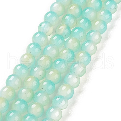 Baking Painted Glass Beads Strands DGLA-R053-01F-1