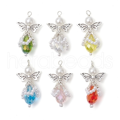 Electroplate Glass Pendants PALLOY-JF03660-01-1
