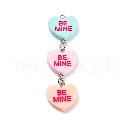 Valentine's Day Opaque Resin Big Pendants OACR-P025-D01-1