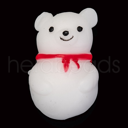 Christmas Theme Bear Shape Stress Toy AJEW-P085-03-1