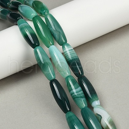 Natural Striped Agate/Banded Agate Beads Strands G-S280-10D-1