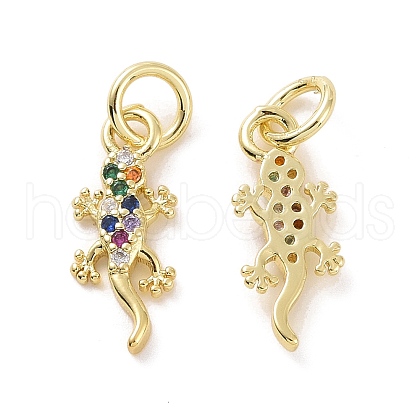Brass Micro Pave Colorful Cubic Zirconia Charms KK-E068-VF117-1