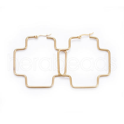 Simple Fashion 304 Stainless Steel Hoop Earrings X-EJEW-K063-A01-1