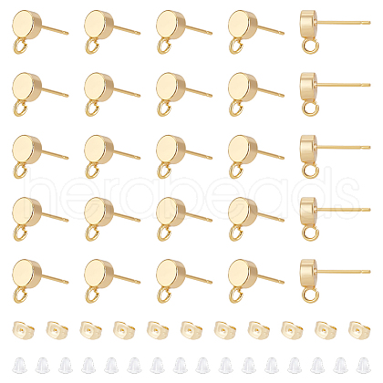 Unicraftale Brass Stud Earring Findings KK-UN0002-79-1