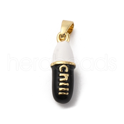 Brass Enamel Pendants KK-Q098-40G-C-1