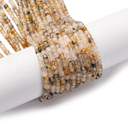 Natural Gold Rutilated Quartz Beads Strands G-RM241221-K2-1