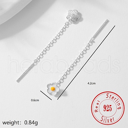 Simple S925 Silver Flower Stud Earrings for Women Daily Party Wear OY1580-1