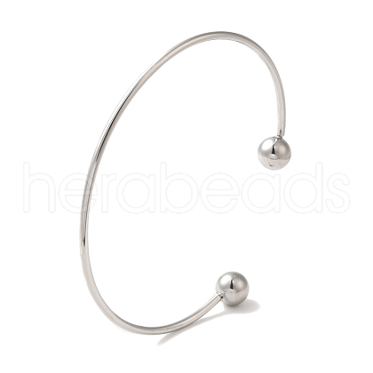 Non-Tarnish 304 Stainless Steel Open Cuff Torque Bangles for Women BJEW-Z071-01P-1