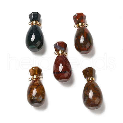 Natural Ocean Jasper Perfume Bottle Pendants G-A026-08-1