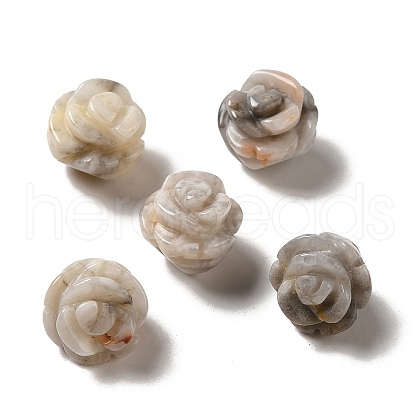 Natural Crazy Agate Carved Flower Beads G-O156-B-23-1
