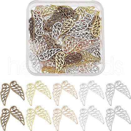 SUPERFINDINGS 100Pcs 5 Colors Tibetan Style Alloy Pendants FIND-FH0003-24-1