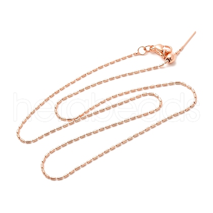 1mm Rack Plating Brass Column Link Chain Adjustable Slider Necklaces for Women Men MAK-L044-53RG-1