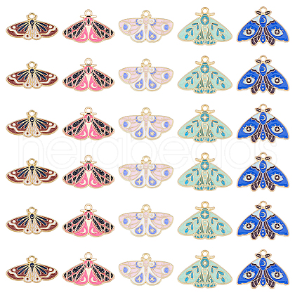DICOSMETIC 30Pcs 5 Styles Alloy Enamel Pendants ENAM-DC0001-70-1