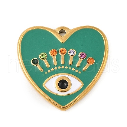 304 Stainless Steel Enamel Pendants STAS-P380-64G-03-1