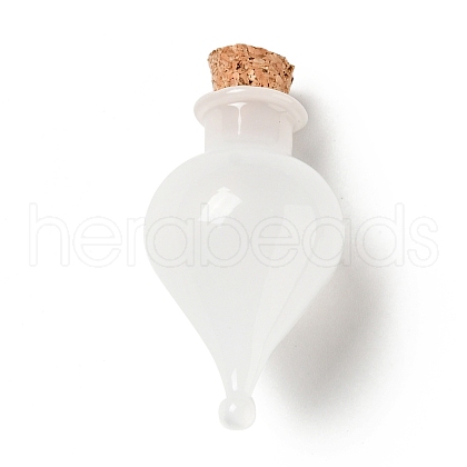 Teardrop Glass Cork Bottles Ornament AJEW-A039-01E-1