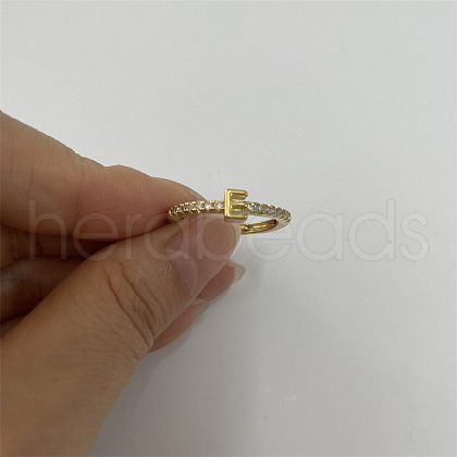 Brass Micro Pave Clear Cubic Zirconia Finger Rings FS-WGE303B-31-1